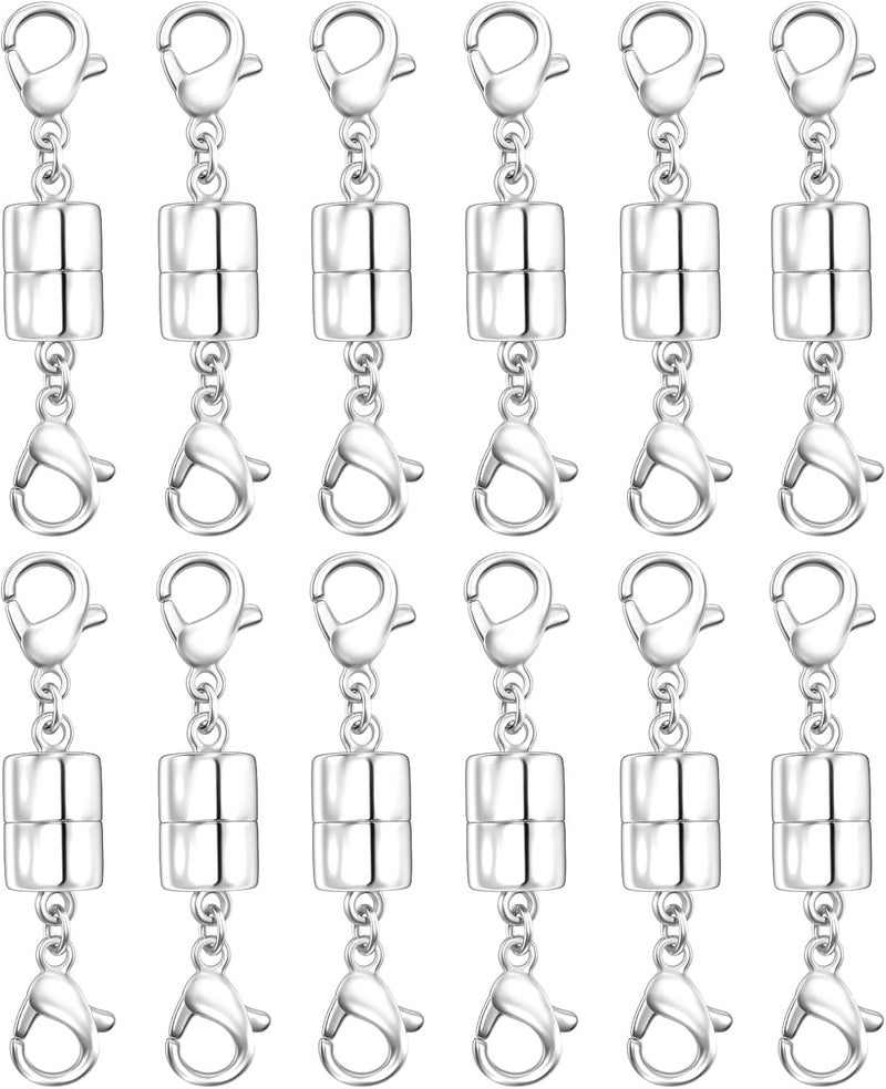 Qulltk Double Lobster Clasp Magnetic Necklace Clasps and Closures 14K Gold and Silver Magnetic Jewelry Clasps Converters for Bracelet Necklaces Extender - Image 1